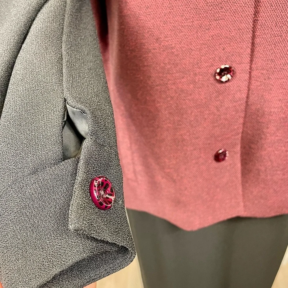 Kasper & Company ASL Burgundy & Black Skirt Suit | Women’s 14
